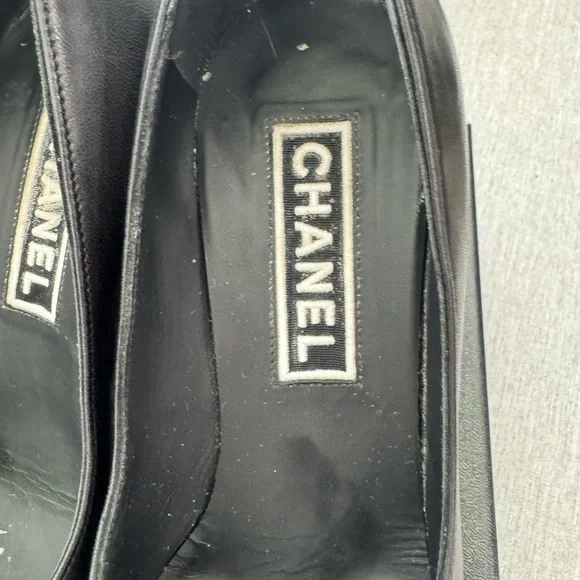 Chanel Black Heels with Mesh Design